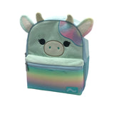 Squishmallows Mini Backpack : Caedia the Cow - 11" Fuzzy With 3D Ears