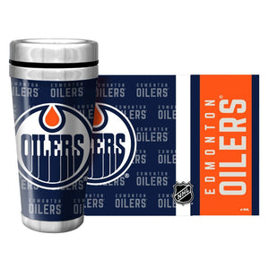 (PRE-ORDER) Edmonton Oilers NHL 16oz Full Wrap Wallpaper Travel Mug [ALL PRE-ORDERS ARE FINAL]