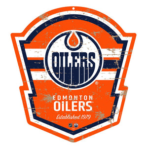 (PRE-ORDER) Edmonton Oilers NHL 22" PVC Distressed Shield Wall Sign [ALL PRE-ORDERS ARE FINAL]