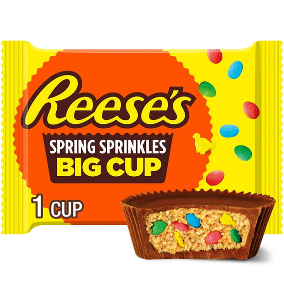 REESE'S Easter Big Cup with Spring Sprinkles Milk Chocolate Peanut Butter Cup 1.3oz [BB-10/25]