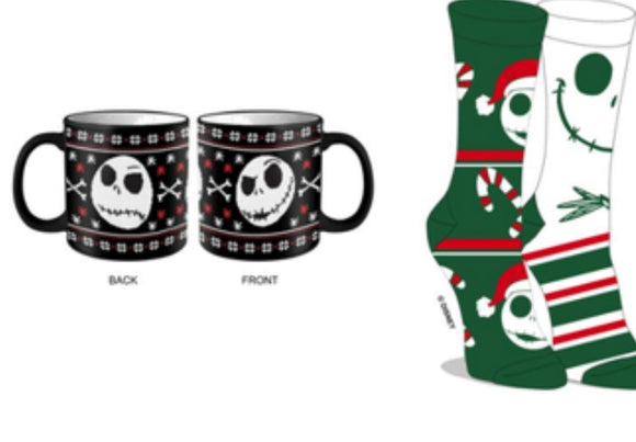 Nightmare Before Christmas Casual Crew Sock with Mug Combo