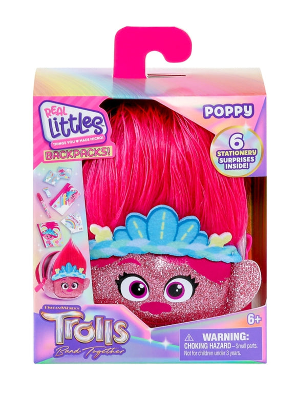 NEW FOR FALL 2023! Real Littles Trolls - Band Together Backpacks With 6 Surprise (Assorted Styles)