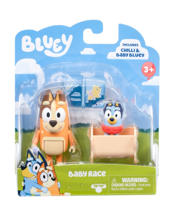 Figure 2-Pack - BLUEY BABY RACE FIGURE 2PK ( Baby Bluey & Chilie )