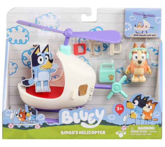NEW 2024 Bluey Figure & Vehicle Bingo’s Helicopter Pack