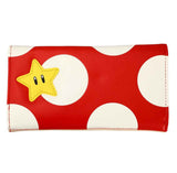 Nintendo Super Mario Bros Red Mushroom Womens Trifold Wallet