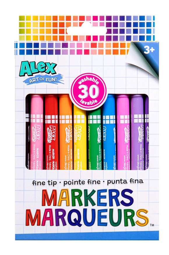 Alex : Fine Tip Washable Markers 30 Count