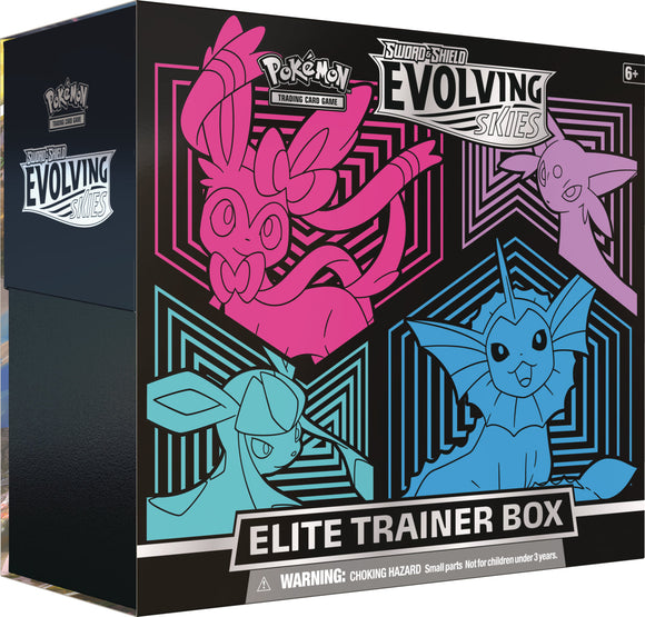 Pokemon TCG: Sword & Shield - Evolving Skies Elite Trainer Box - SYLVEON, VAPOREON, GLACEON, AND ESPEON