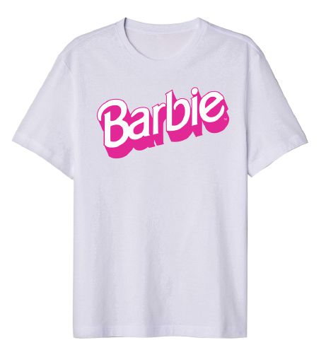 Barbie - Vintage Script Logo White Tee (Ladies)