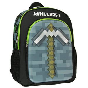 Minecraft Backpack Kids 16" 3D Molded Pickaxe Backpack