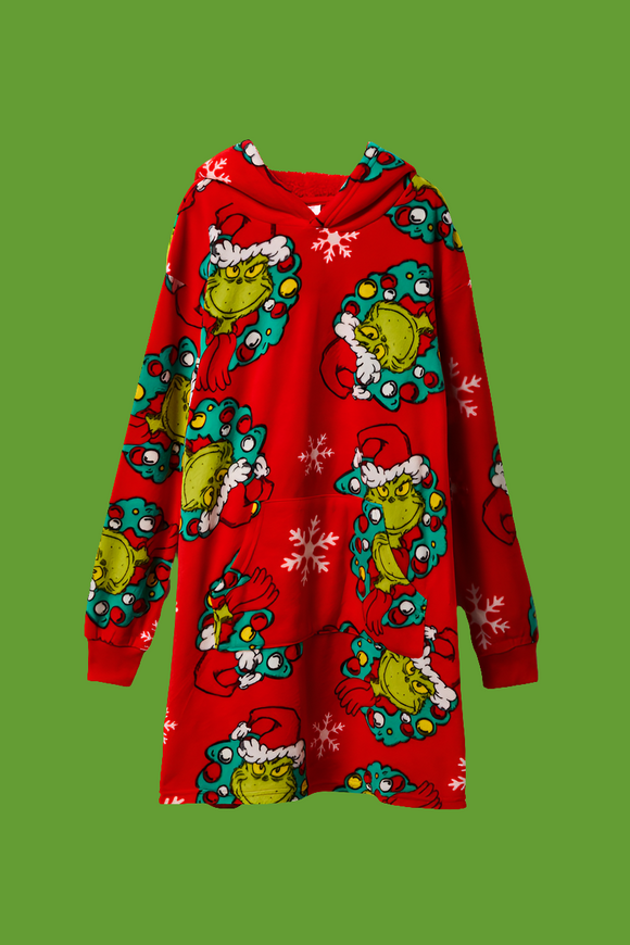 The Grinch : Hooded Blanket (Santa Grinch)