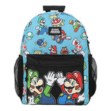 NINTENDO - SUPER MARIO BROS - Blue Mesh AOP Backpack