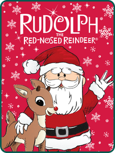 Rudolph The Red Nosed Reindeer & Santa 4ft X 5ft Throw Blanket