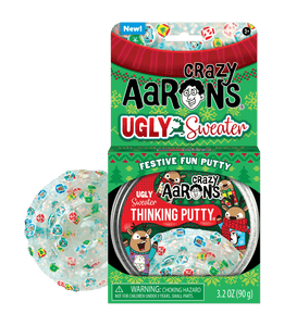 NEW For Winter 2023 - Crazy Aaron's Putty , Ugly Sweater ( 4" Tin )