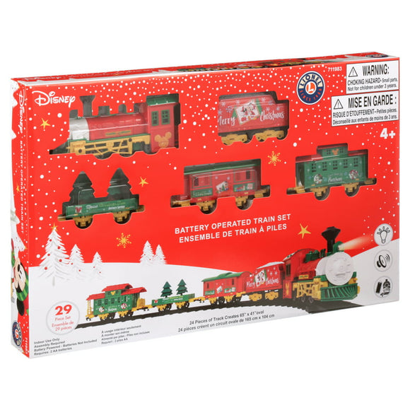 Lionel : Disney Xmas Freight Cars - Battery Operated Mini 29 Piece Train Set
