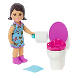 Barbie Skipper Babysitters Inc - Small Doll with Accessories - Set With Toilet And 5 Pieces