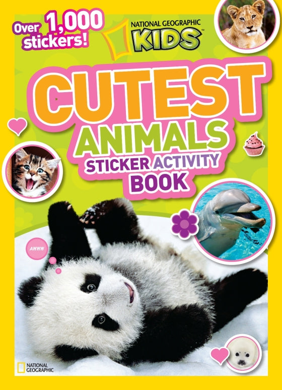 National Geographic Kids Cutest Animals Sticker Activity Book
Over 1,000 stickers!