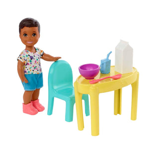 Barbie Skipper Babysitters Inc - Small Doll with Accessories -Set With Table, Chair And 5 Pieces