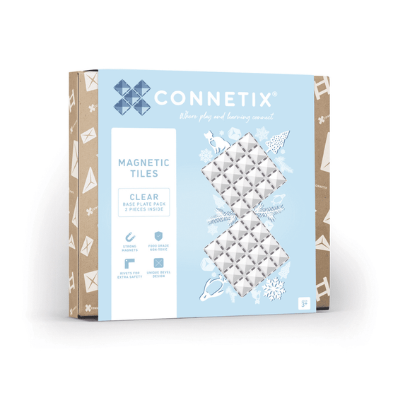(PRE-ORDER) Connetix : Clear Base Plate Pack 2 pc