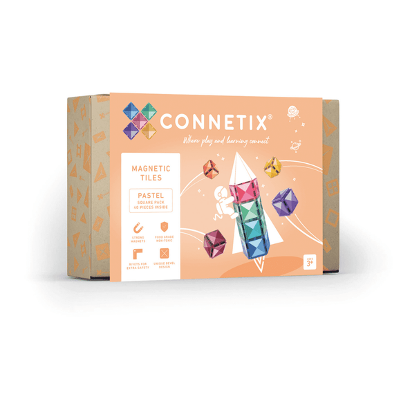 (PRE-ORDER) Connetix : Pastel Square Pack 40 pc