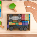(PRE-ORDER) Connetix Magnetic Tiles : Rainbow Transport Pack 50 pc