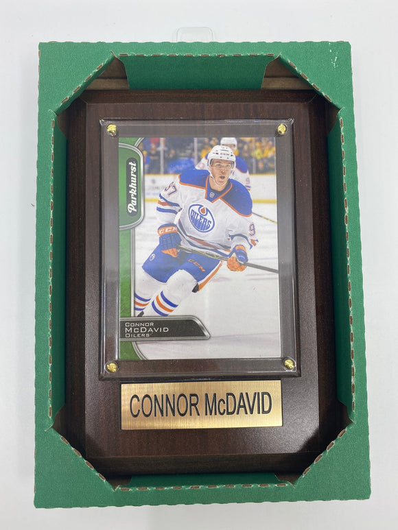 NHL : Wooden Plaque With 4X6 Conner McDavid Card (Assorted)