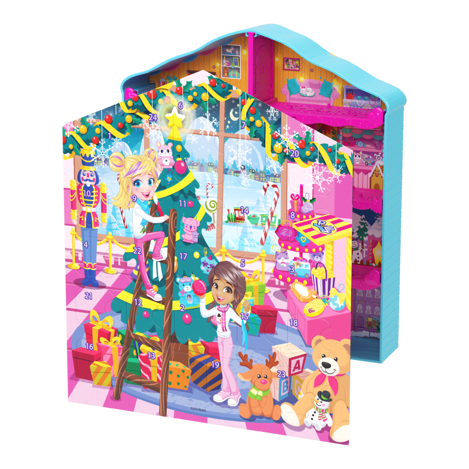 Mattel : Polly Pocket 2024 Dolls And Playset Advent Calendar