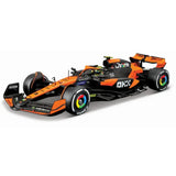 Bburago : 1:24 Formula 1 - Racing Die Cast Metal Kit McLaren MCL 38 Performance Model Kit w/helmet - 39 Pieces (Limited Edition Style) - Lando Morris
