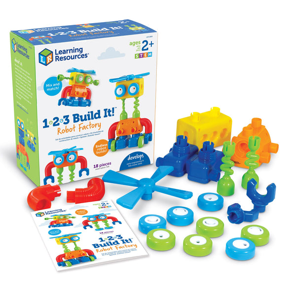 Learning Resources : 1-2-3 Build It!™ Robot Factory - Ages 2+