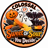 Colossal's Exclusive Spooky Halloween Candy : Sour Fall Mini Gummi Worms + Ghoulish Gummies - OVER 1LB