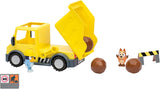 Bluey : Bluey’s Dump Truck with Hard Hat Bluey and Muddy Bingo Figures
