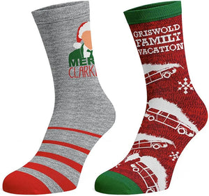 National Lampoon's Christmas Vacation : Merry Clarkmas 2 Pack Crew Socks