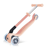 Globber : Junior 3 Wheeled Foldable Scooter With Lights - Ecologic, Peach