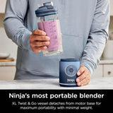 Ninja Blast Max Cordless Personal Blender – 22 oz BPA-Free Travel Cup with Auto-iQ Technology Deep Navy