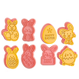 Easter Themed Dough/Cookie Cutters & Stamps - Set of 8
