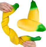 [LIMIT OF 2 PER HOUSEHOLD] Orb : Easy Sqweezy Jumbo Banana 18-Inch Squeeze Toy [Super Stretchy]
