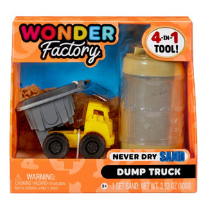 MGA : Wonder Factory Never Dry Sand Construction Trucks 4-In-1 Tool
