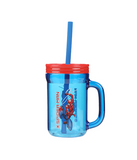 (PRE-ORDER) Danawares : Kids BPA Free 14oz Mason Jar With Silicone Straw (Assorted Styles) [ALL PRE-ORDERS ARE FINAL]