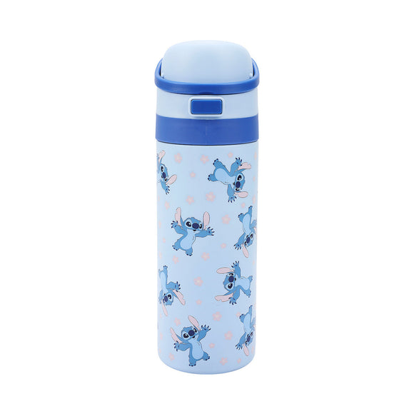 Lilo & Stitch All-Over Stitch Print Blue 24 Oz Stainless Steel Water Bottle