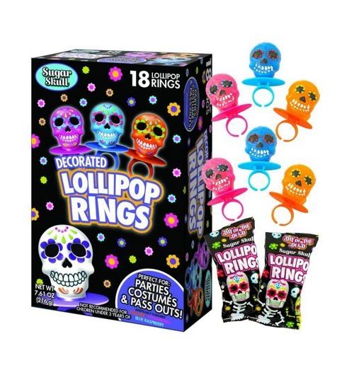 Flix : Day of the Dead Halloween Lollipop Rings - Box 18x7.61oz [BB SEPT 30 2026]