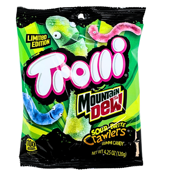 Trolli : Mountain Dew - Sour Brite Crawlers - Limited Edition 4.25oz [BB 5/3/26]