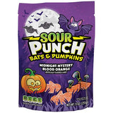 Sour Punch : Halloween Bats & Pumpkins Candy Midnight Mystery & Blood Orange - 9.0 oz (USA Import) [BB 06/01/2027]