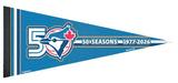 (PRE-ORDER) Toronto Blue Jays 50th Season : Limited Run - 12” X 30” Collectors Pennant In Premium, Rollable, Soft Felt