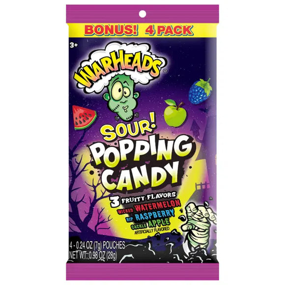 Warheads : Sour! Popping Candy - 0.98oz Bonus 4 Pack [BB APRIL 30 2027]