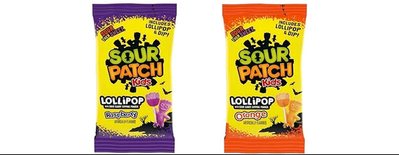 Sour Patch Kids : Halloween Lollipops with Sour Candy Dipping Powder
