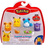 Squishmallows : Squish-a-longs Pokemon 4 Pack