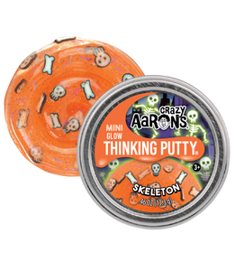 Crazy Aaron’s : Thinking Putty - Halloween Mini Glow Skeleton - 2" Tin