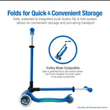 Globber : Primo Foldable Scooter Plus - With Lights - Navy Blue/Emerald Green