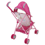 Baby Alive : Doll Stroller - Pink Rainbow - Retractable Canopy, Safety Harness for Doll