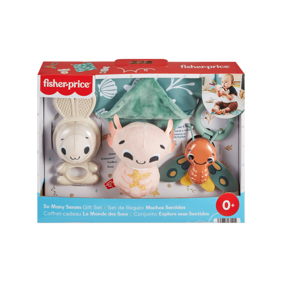 Fisher Price : So Many Senses Gift Set, 4 Baby Sensory Toys With Fine Motor Activities