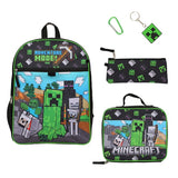 Minecraft Adventure Mode 5 Piece Kids 16" Backpack Set